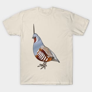 Mountain quail bird cartoon illustration T-Shirt